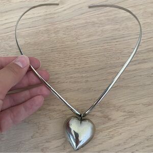 Silver Heart Choker